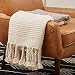 Rivet Modern Global-Inspired Textured Tassel Throw Blanket