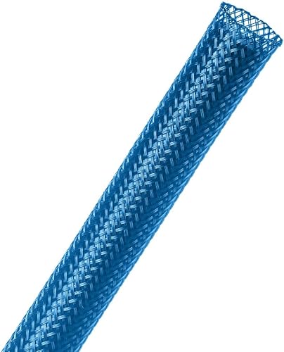 Techflex PTN0.50BL Bundle Braided Cable Sleeve, 1 meter Length x 12.7 mm Width, Blue