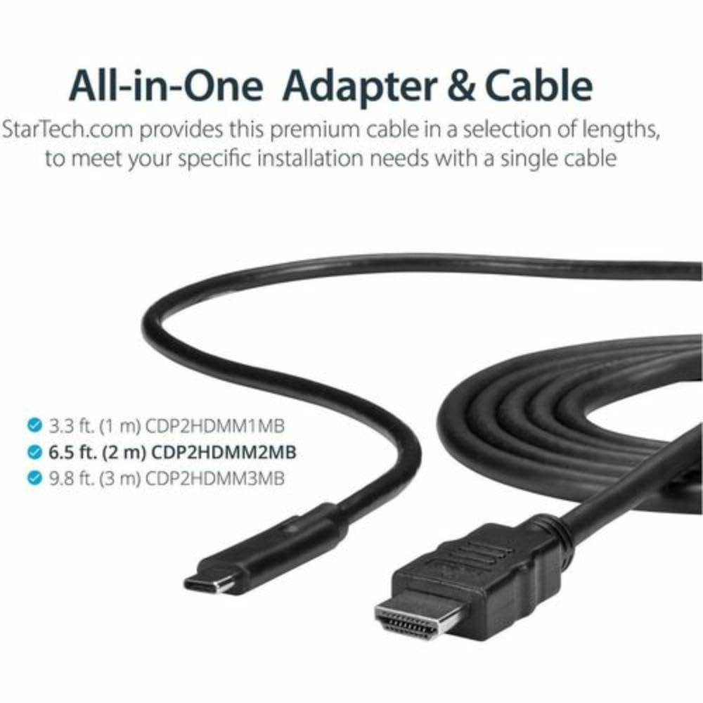 StarTech.com kabel przejściowy USB C na HDMI – kabel adaptera USB typu C na HDMI – 4K 30Hz – czarny (CDP2HDMM2MB)