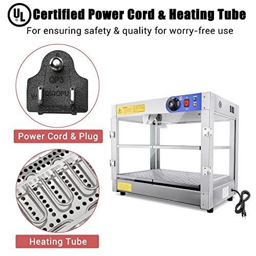 Wechef Commercial Countertop Food Pizza Warmer 2-Tier 24X15X20 Inch 750W Pastry Heater Display Case For Buffet Restaurant #TOP1