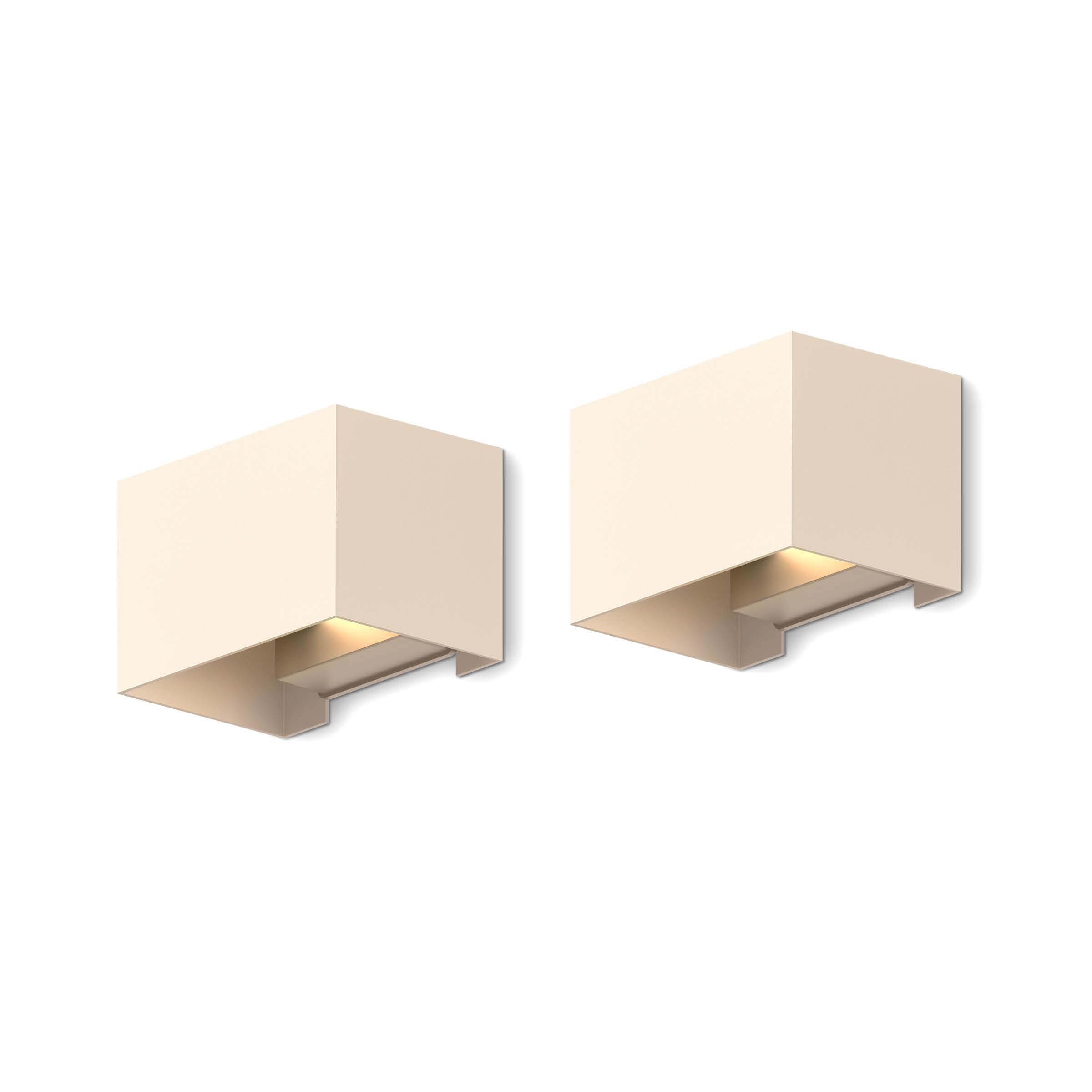 CALEX Venice Wandleuchte, Innen & Außen, Warmweißes Up & Down Licht, Einstellbarer Lichtstrahl, Wasserdicht, Sandfarbe, 2-Pack