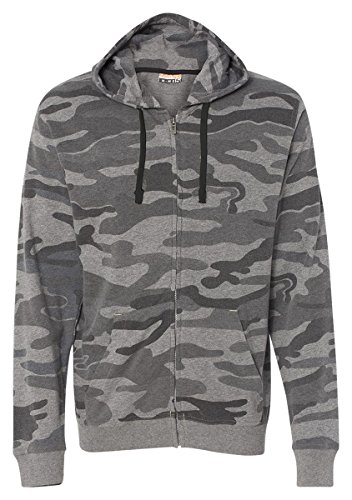 Burnside Adult Full-Zip Camo Hoodie S BLACK CAMO