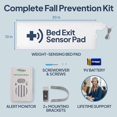 Smart Caregiver Bed Alarm for Elderly Adults – Fall Prevention System with 10"x30" Weight-Sensing Bed Pad – Automatically Alerts Caregiver When They Get Up - Image 4