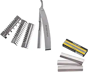 KIT NAVALHETE COM 3 PENTES AÇO INOX + 5 LAMINAS MARCO BONI