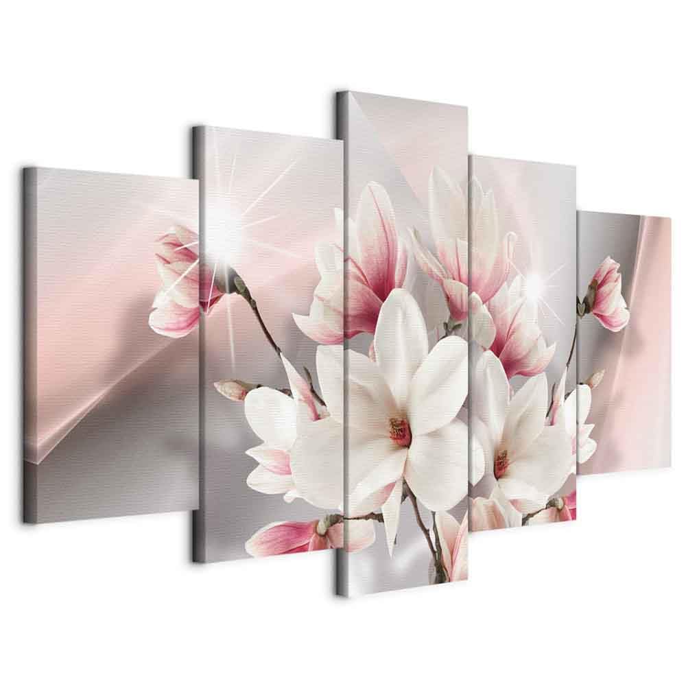 Wall Art 200x100 cm / 80"x40" 5 pcs Large Canvas Prints XXL - Art Deco Pictures for Bedroom Walls - Home Decor Wall Pictures for Living Room flowers b-A-0217-b-m