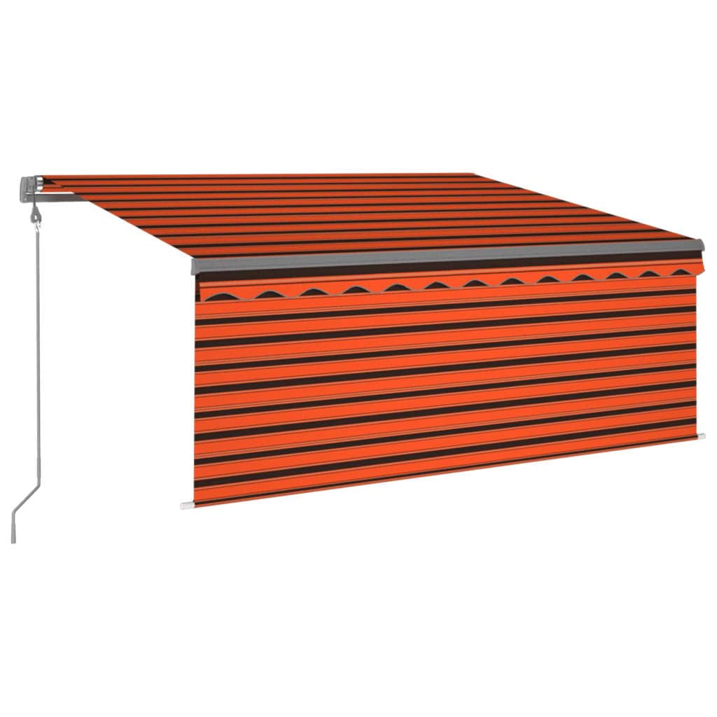 Auvent rétractable automatique 3x2,5m orange et marron avec bras articulé