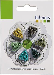 Artemio 120-Piece Mini Brads, Green