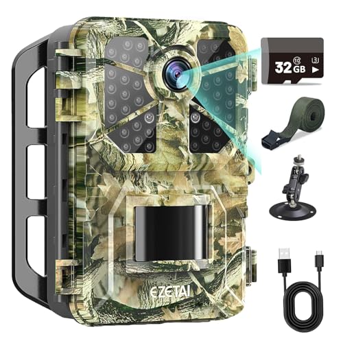 EZETAI Wildlife Camera with Night Vision Motion Activated 1520P 20MP Trail Camera,garden animal...