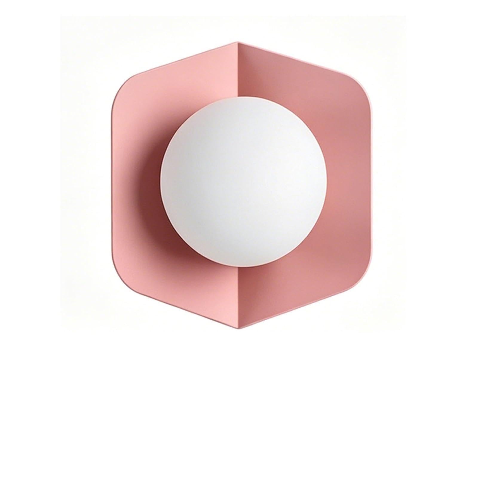 LUOYAOB Green Metal Globe Glass Wall Sconce Modern Round Glass Shade Wall Mounted Lamp Indoor Wall Lighting Fixture for Bedroom Living Room Hallway Residential Space(Pink)
