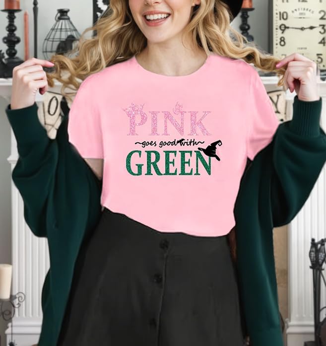 Musical Shirt Women Pink and Green Shirts Changed for Good T Shirt Musical Movie Fan Gifts Tee Casual Short Sleeve Tops - Image 4
