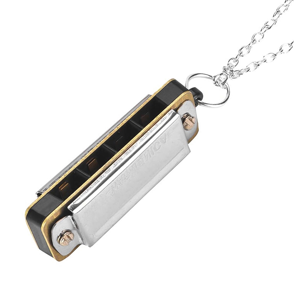 Laroal Mini harmonica pendant 4-hole 8-tone harmonica that can be played Musical harmonica improves learning music cognition ability - Image 4