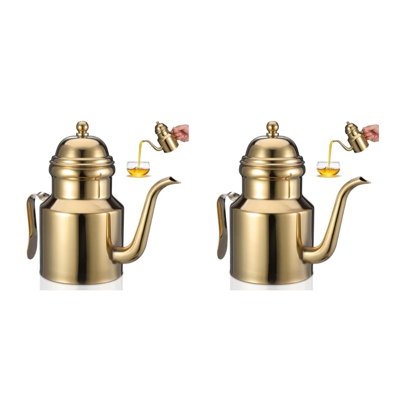 Dispensador de aceite de cocina antiderrames, aceitera de acero inoxidable de 24 oz