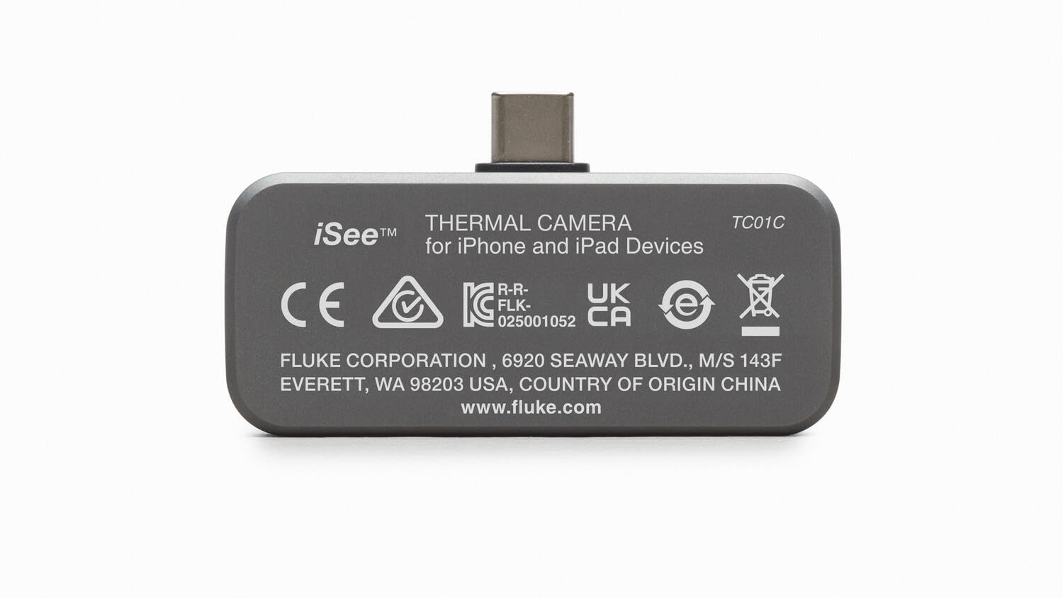 Fluke TC01C 25Hz - Mobilna kamera termowizyjna iSee dla smartfonów z systemem iOS typu C, zakres temperatur do 1200 stopni Fahrenheita