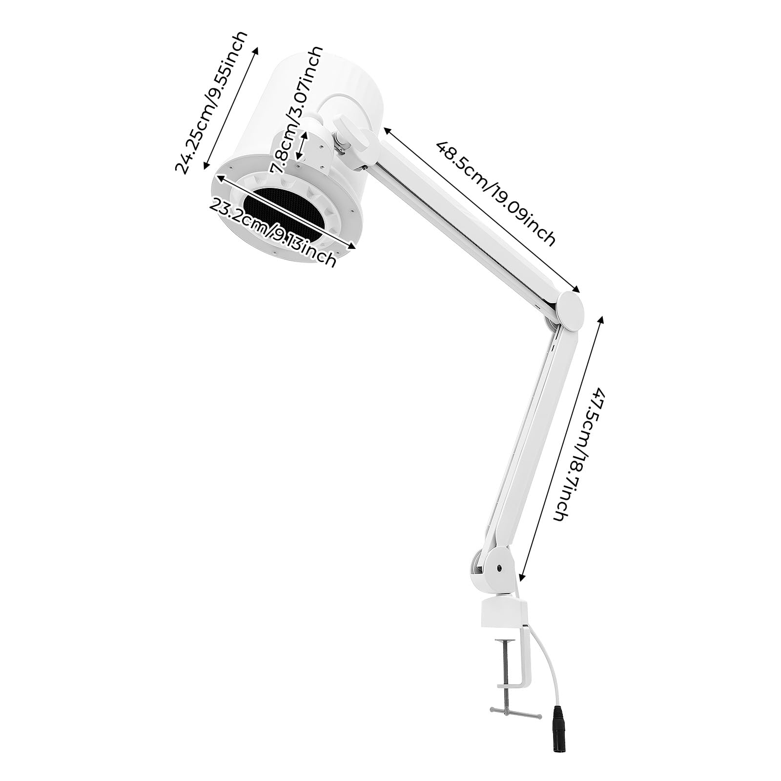 Professioneller Nagelstaubsauger mit LED Lampe, Nagelstaubabsaugung Nagelstaubsammler 55W 10 Gänge 110V~250V 0-4300rpm für Maniküre Pediküre Fußpflege Nagelstudio Salon Heimgebrauch