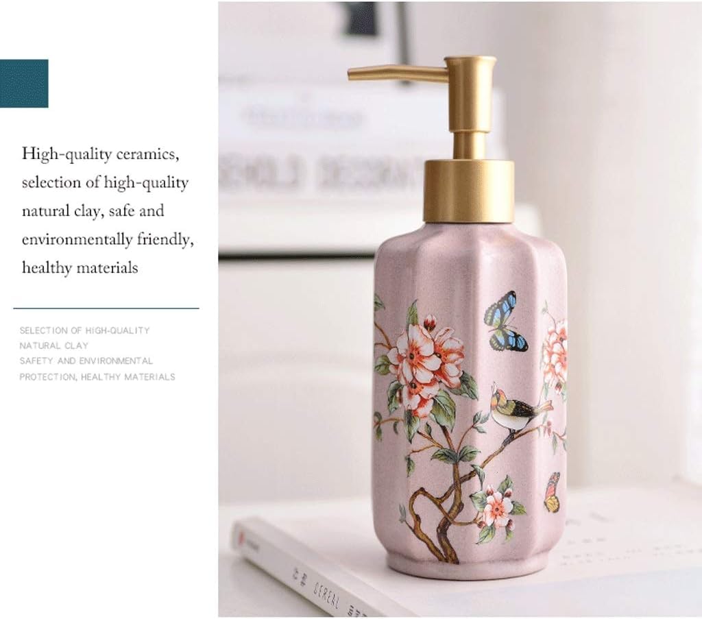 Europese Stijl Zeepdispenser Hervulbare Keramische Lotion Dispenser Druk Lege Vloeistofcontainers 11.8oz Handzeepdispenser