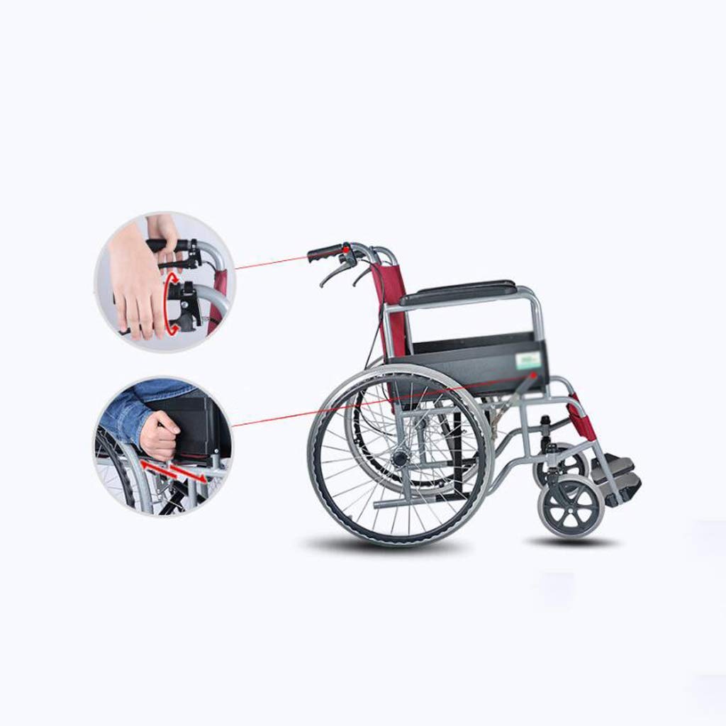 Sedia a rotelle,Ausili per la deambulazione del carrello ultra-anziano portatile pieghevole multifunzione Personaty
