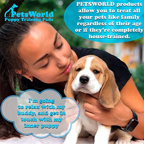 image for PETSWORLD Dog Training Puppy Pads 23x36, Case of 100 Dog Pee Pads, Bas