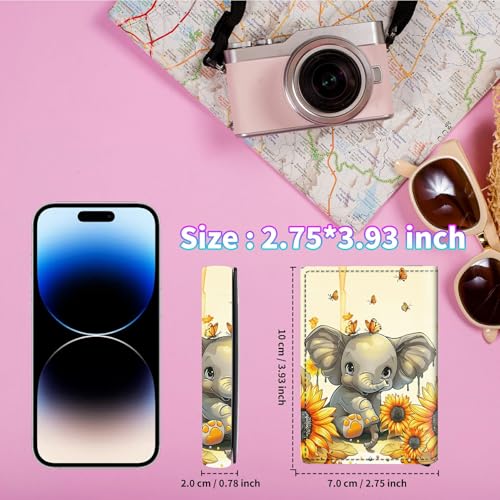 RFID Blocking Card Holder Wallet Billeteras de Hombres, Pop Up Minimalist Wallet for Men Women, Large Capacity Smart Wallet fit Money, ID Card, Driver's License, Elephant Butterfly 6