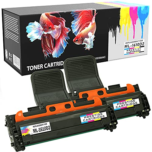Prestige Cartridge ML 1610D2 Pack de 2 Cartuchos de tóner láser compatibles para Samsung ML 1610 ML 1615 ML 1650 ML 2010 ML 2015 ML 2510 ML 2570 ML 2571 SCX 4321 SCX 4321F SCX 4521 SCX 4521F Dell 1100