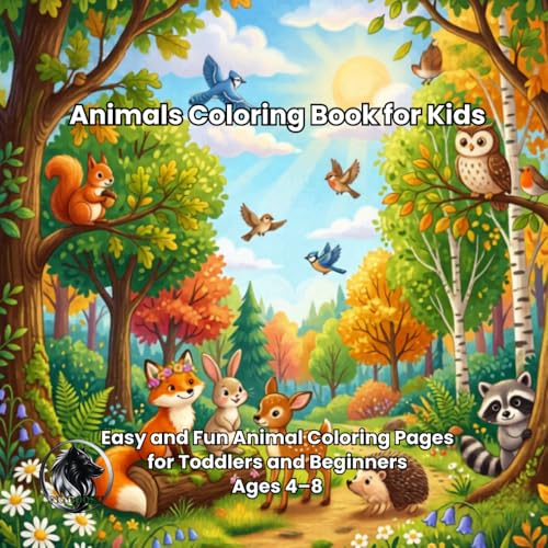 Animals Coloring Book for Kids: Easy and Fun Animal Coloring Page...