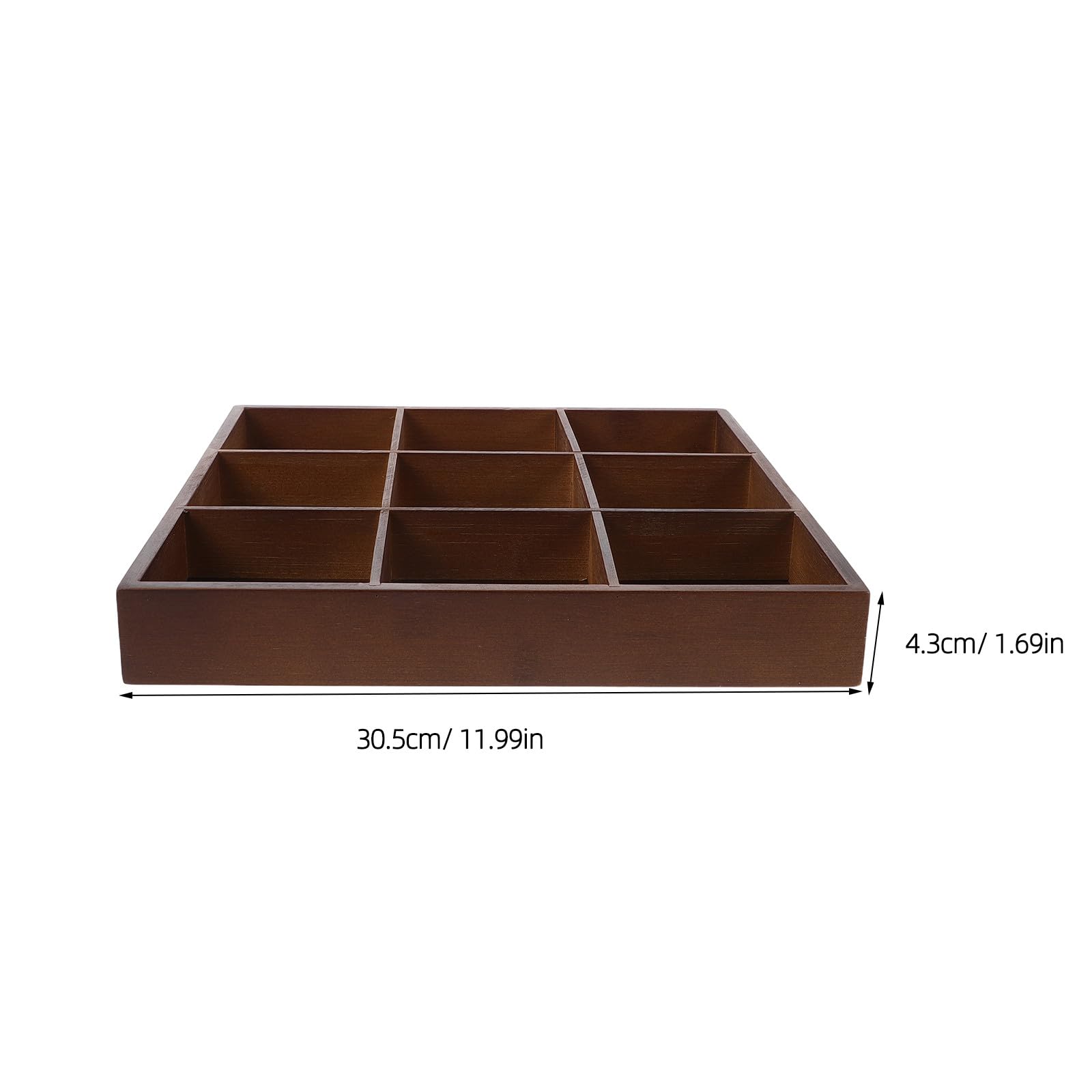 Plateau de Service en Bambou à 9 Compartiments pour Légumes | Séparation des Aliments, Usage Maison ou Restaurant, Design Élégant Divisé, Format Portable