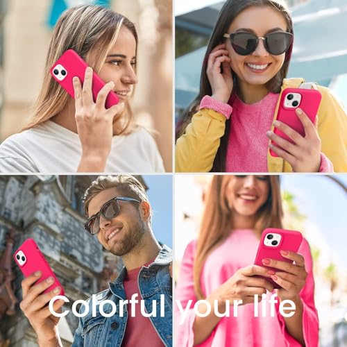 Image of MIDOS Back Cover Compatible with iPhone 14 Plus Case Liquid Silicone Full Protection Shock Proof Back Cover for iPhone 14Plus (S Hot Pink)