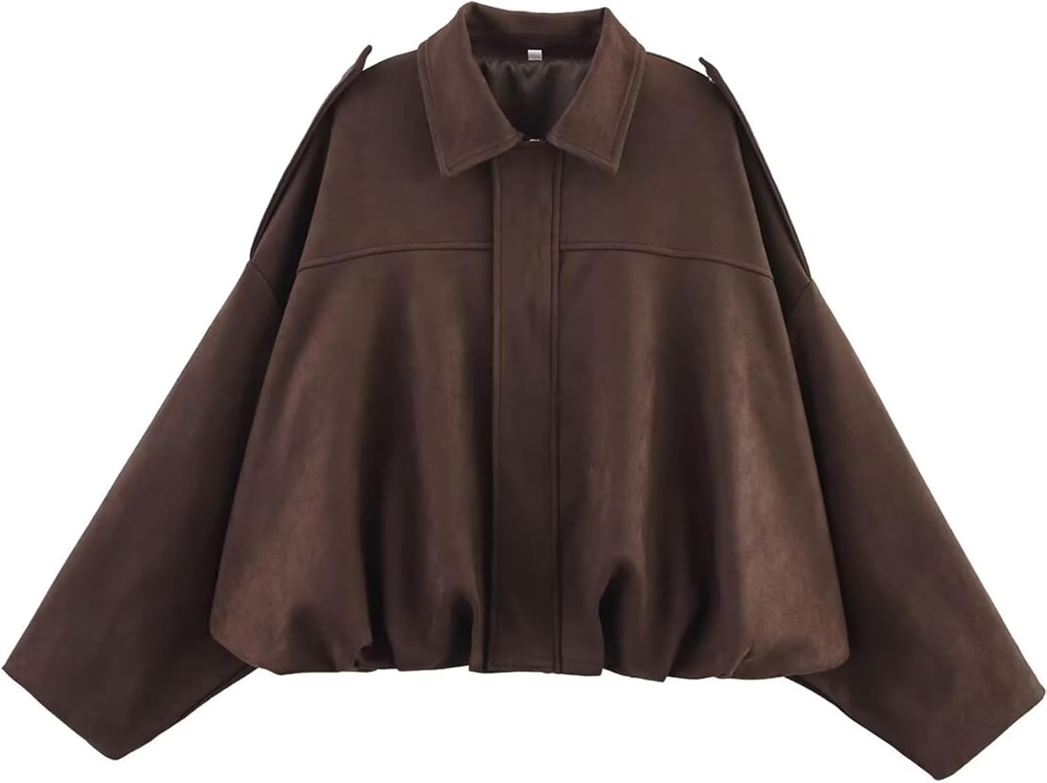 Women's Faux Suede Bomber Jacket Oversized Pilot Coats Fall Lapel Zip Up Motorcycle...