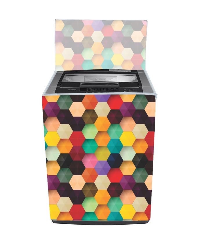 Image of Fully Automatic Top Load Washing Machine Cover Suitable For Samsung, Lg, Godrej, Whirlpool 6.5Kg, 7Kg, 7.5Kg, 8Kg, 9Kg, 10Kg, 11Kg (58Dx60Wx94H), Waterproof Cover, Multicolour.