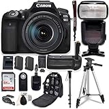 Canon EOS 90D Digital SLR Camera & 18-135mm USM Lens Bundle with Battery Grip & Professional...