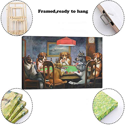 Czouu Animal Dogs Playing Poker Canvas Art Poster And Wall Art Picture Print Modern Family Bedroom Decor Posters 16X24Inch(40X60Cm) #TOP1