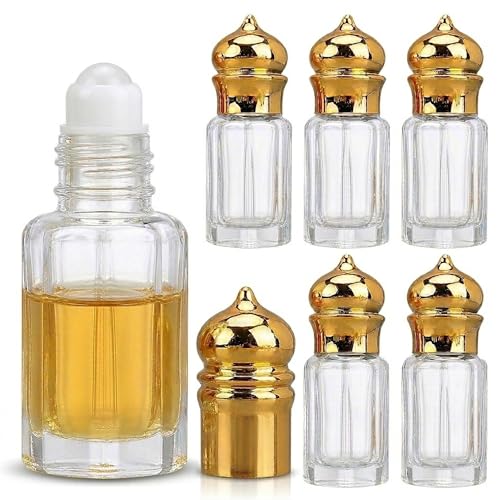 TOVINANNA 6pcs Vintage Roller Bottles for Essential Oils, 6ml Arabic