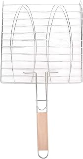 Panier à grillades, panier à grillades en acier inoxydable grillage antiadhésif pour barbecue avec poignée pour légumes à viande de poisson pour four à barbecue