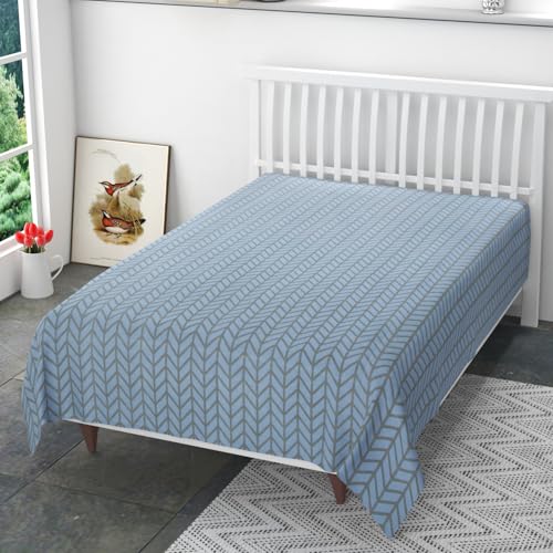 Image of Presents Luxurious Polycotton Supersoft 220 TC Single Size(60X90 Inch) Flat Single Bedsheet Without Pillow Covers Colour Aqua