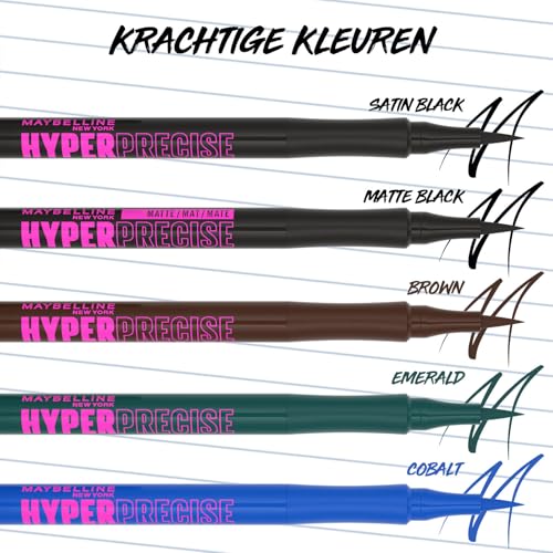 Maybelline New York – Liner Feutre – Hyper Precise Allday – Tenue jusqu’à 24h – 700 Black – 1 ml