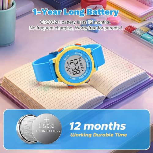Image of BAWY Kids Tracking Watch Compatible with Apple Find My | Digital Watch with Tag for Kids, Tracking Tag Bluetooth GPS 30M Outdoor Range No Sim Needed | Anti-Lost Alert, Alarm, Waterproof Watch (Blue).