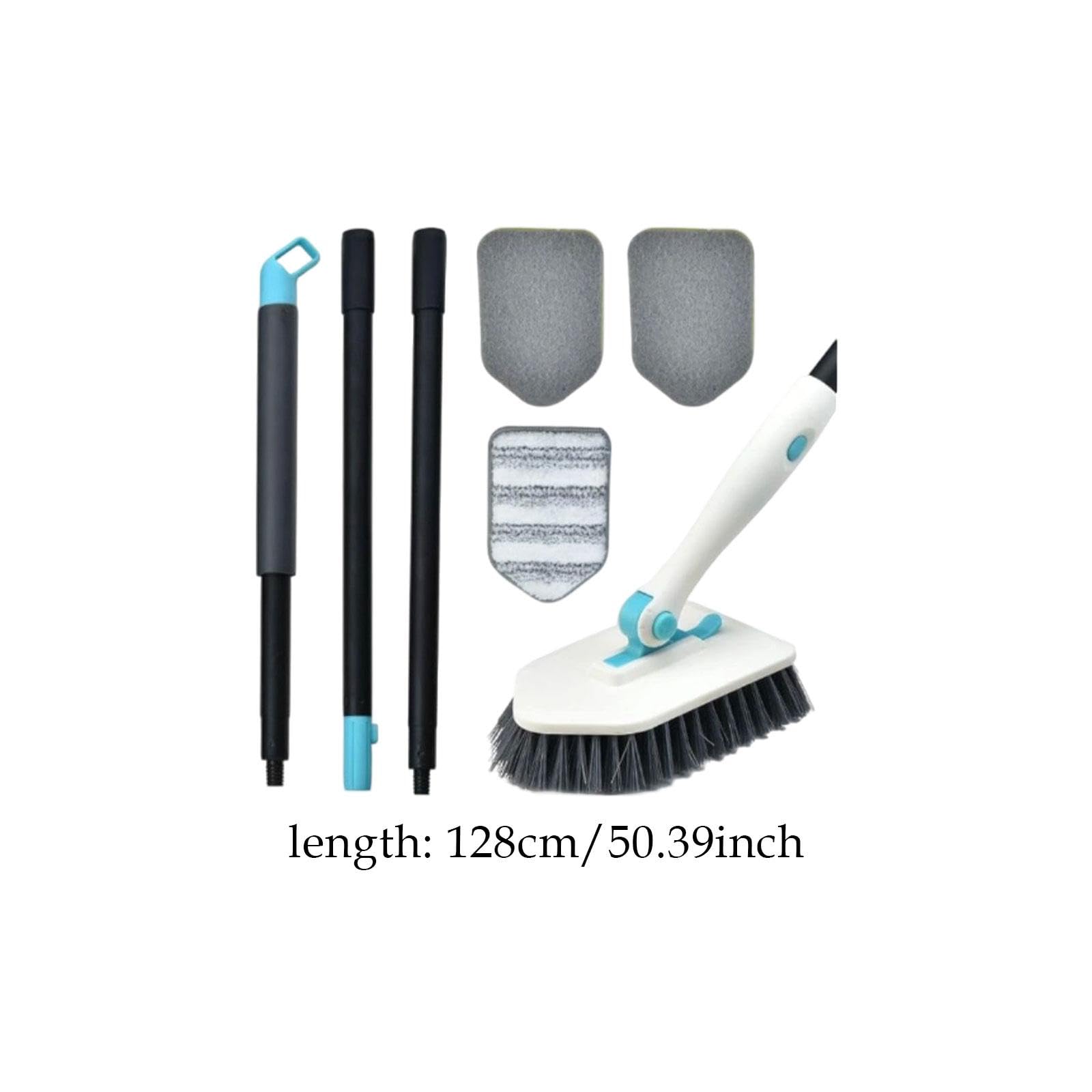 predolo 4 Stück Duschreinigungsbürste mit Abnehmbarem Kopf Badewannenschrubber Fliesenbürste Pad Bürstenset aus Schwamm für Badezimmer Küche, Weiß
