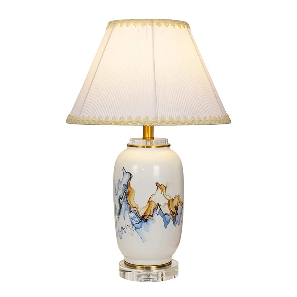 Klasyczna kwiatowa lampa stołowa ręcznie malowana ceramiczna lampa stołowa klasyczna rustykalna lampka nocna biurko lampka nocna do sypialni salon biuro regał na książki