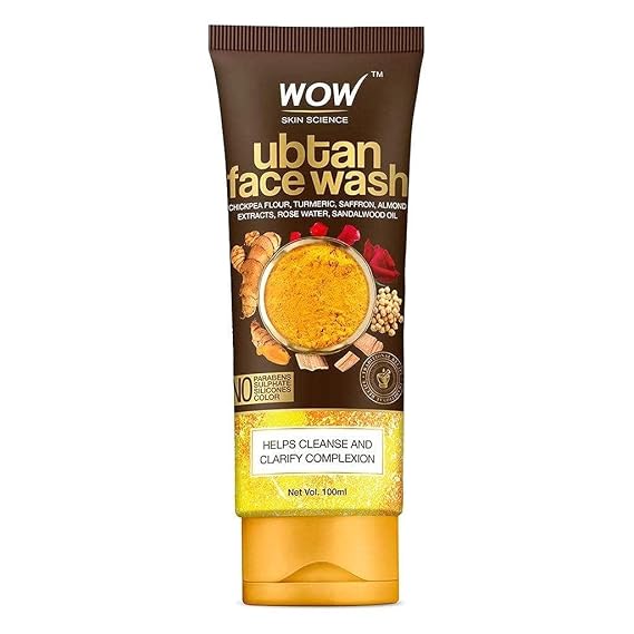 WOW Skin Science Ubtan Face Wash with Chickpea Flour, Turmeric, Moisturize Skin Help With Dryness - 100ml