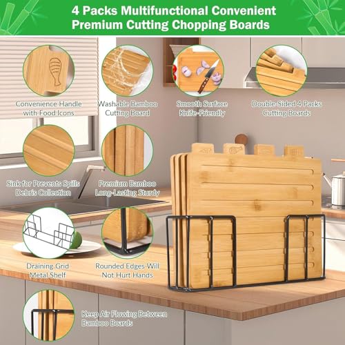 Accessoires de Préparation de Repas et Planche en Bois avec Support Inclus - 8