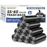 55-60 Gallon Trash Bags Heavy Duty 2.1 Mil - 39''x55'' 100 Count Extra Thick Black Garbage Bags Unscented...
