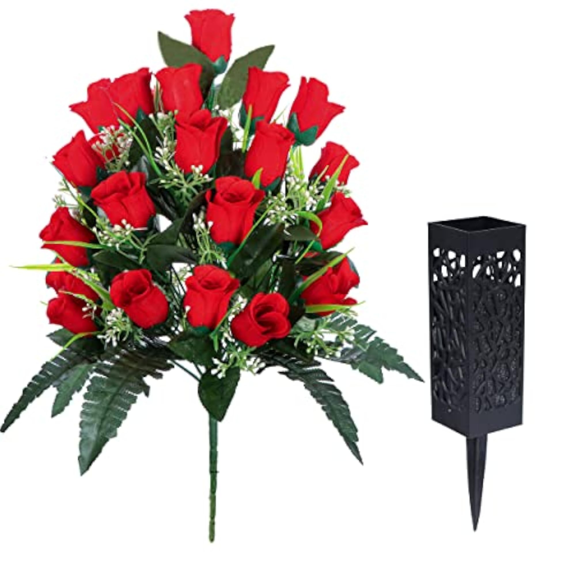 2 Sets Artificial Cemetery Flowers for Outdoor Decoration