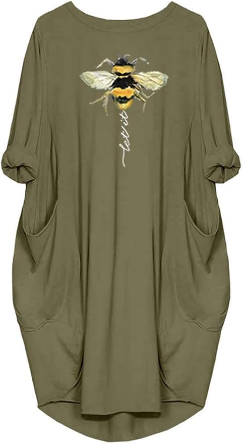 JiaMa Black Women's Long Sleeve Loose Tunic Dress With Pockets - Oversize Cotton XX-Large - View #6