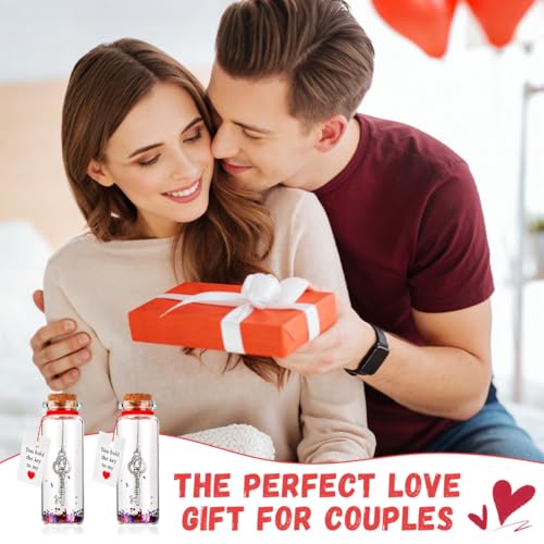 2 Stück Liebes Geschenks für sie, Geschenk Für Partner, Valentinstagsgeschenk, Dekoartikel and Dekorative Kugeln Jahrestag Geschenk (You Hold The Key to My Heart, Love Bottle)