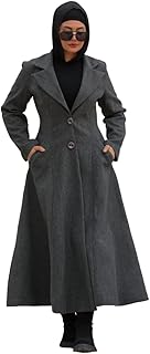 بالطو طويل للنساء - رمادي غامق