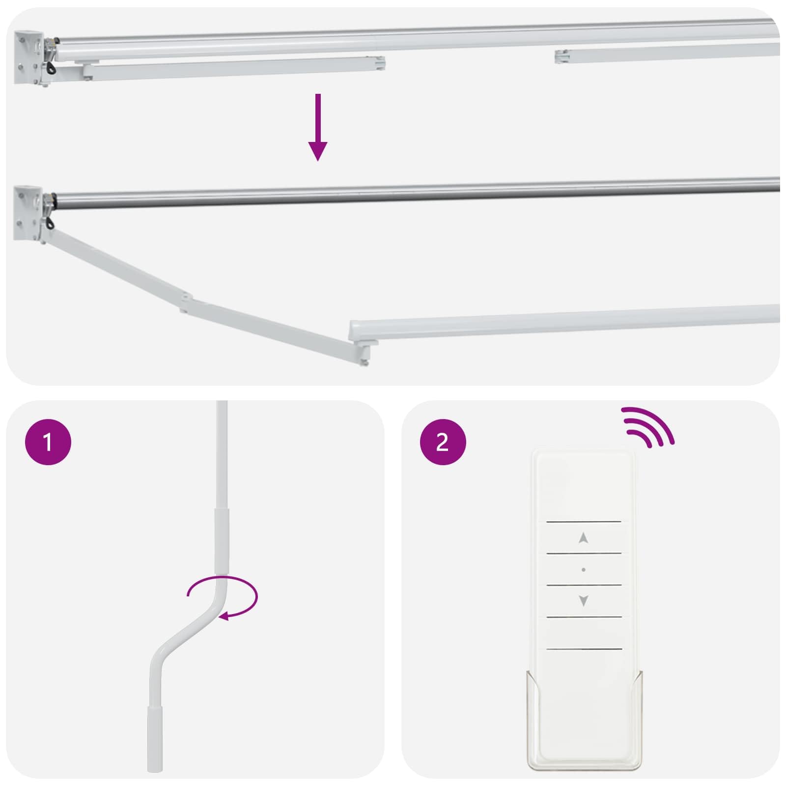Brokky Toldo Motorizado 3.5 x 2 m Toldo Articulado Eléctrico con Mando a Distancia para Terraza, Jardín-Amarillo y-3,5 x 2 m-Marco Blanca