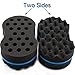Hair Twist Sponge Brush Two Sides Dread Dreading Wave Twisting Foam Afro Barber Curl Sponge for Women and Men Boy Girl Small and Big Holes 1 Pcs