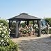 PEILU 3x3m Gartenpavillon, Pop-up Gartenlauben mit 4x4m Wasserdicht Doppeldach & 4 Moskitonetzen & Tragetasche mit Rollen, 3-Stufen Höhenverstellbar Faltpavillon für Garten Grillpartys (Anthrazit)