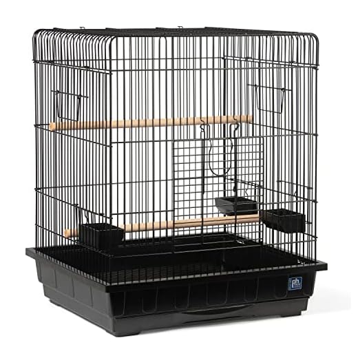 Prevue Pet Products Parrot Manor Metal Bird Cage with Plastic Base, Removable Grill for Home or Travel