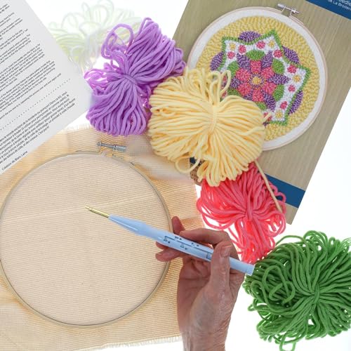 Image of LEISURE ARTS Punch Needle Kit, Magic Mandala, Adults Beginner Embroidery Kit