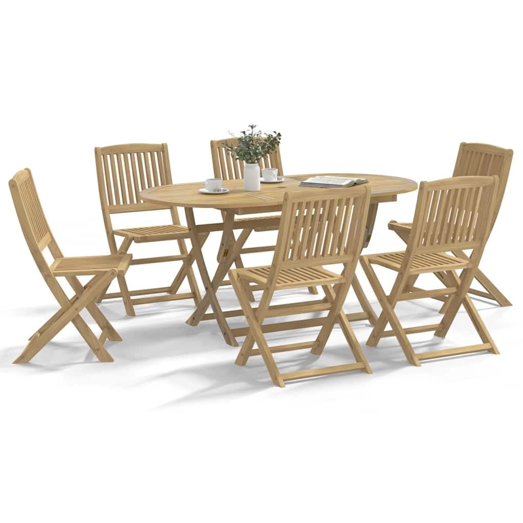Juego de 6 sillas plegables de jardín de madera maciza de acacia, 44 x 50 x 88 cm, con respaldo y diseño de listones para mayor comodidad y sequedad